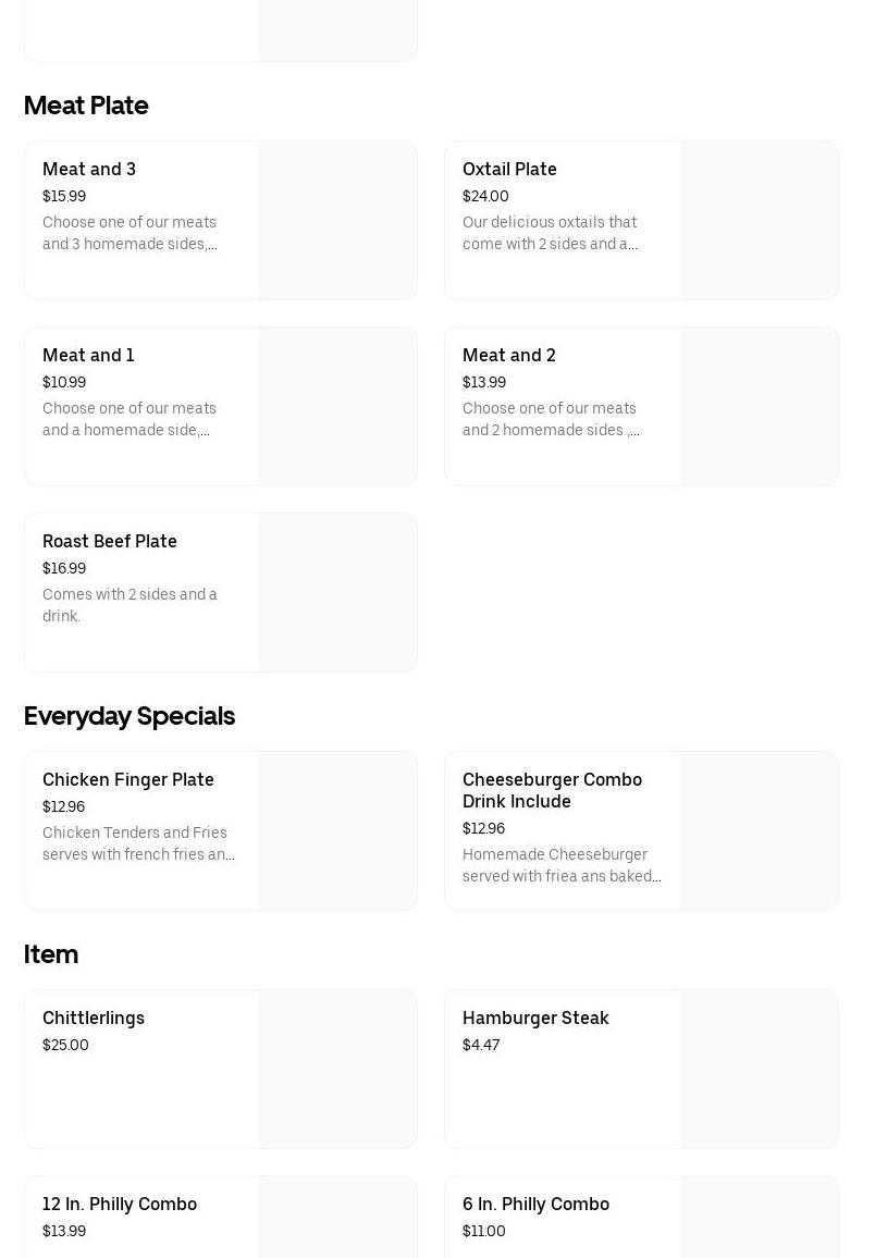 MOMS HOME COOKING Menu