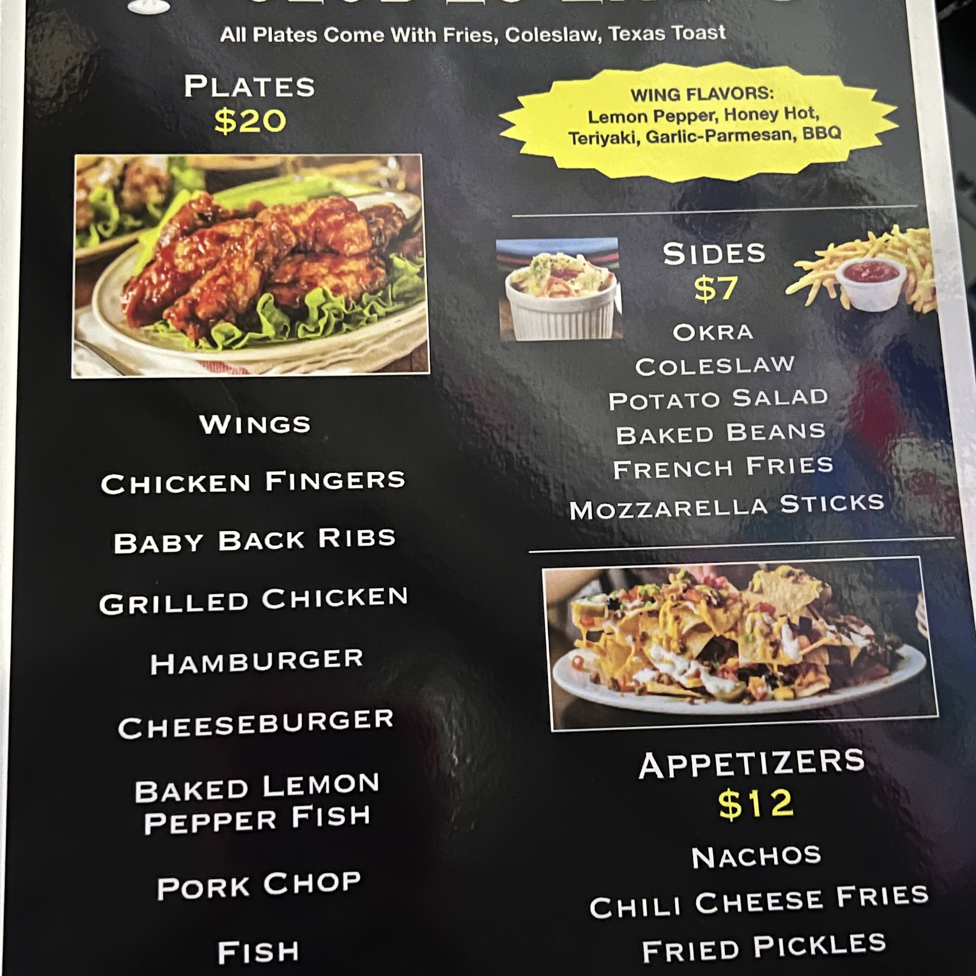 Club 28 Live Menu
