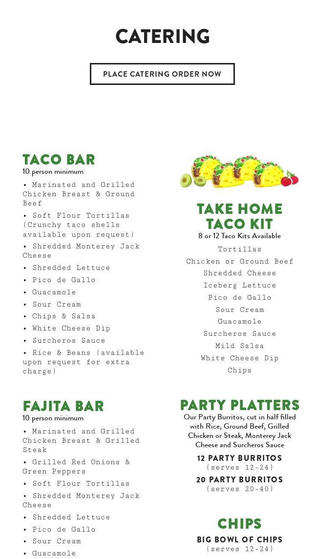 Surcheros - Beaufort, SC Menu