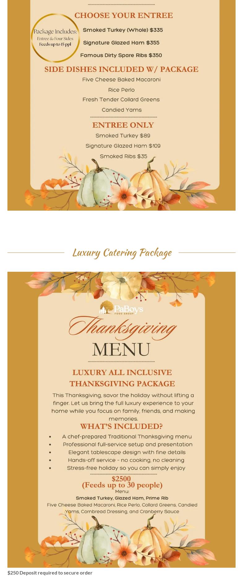 PaBoys Catering Menu