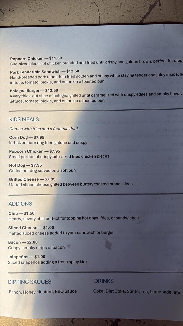 Do'little's Watering Hole Menu