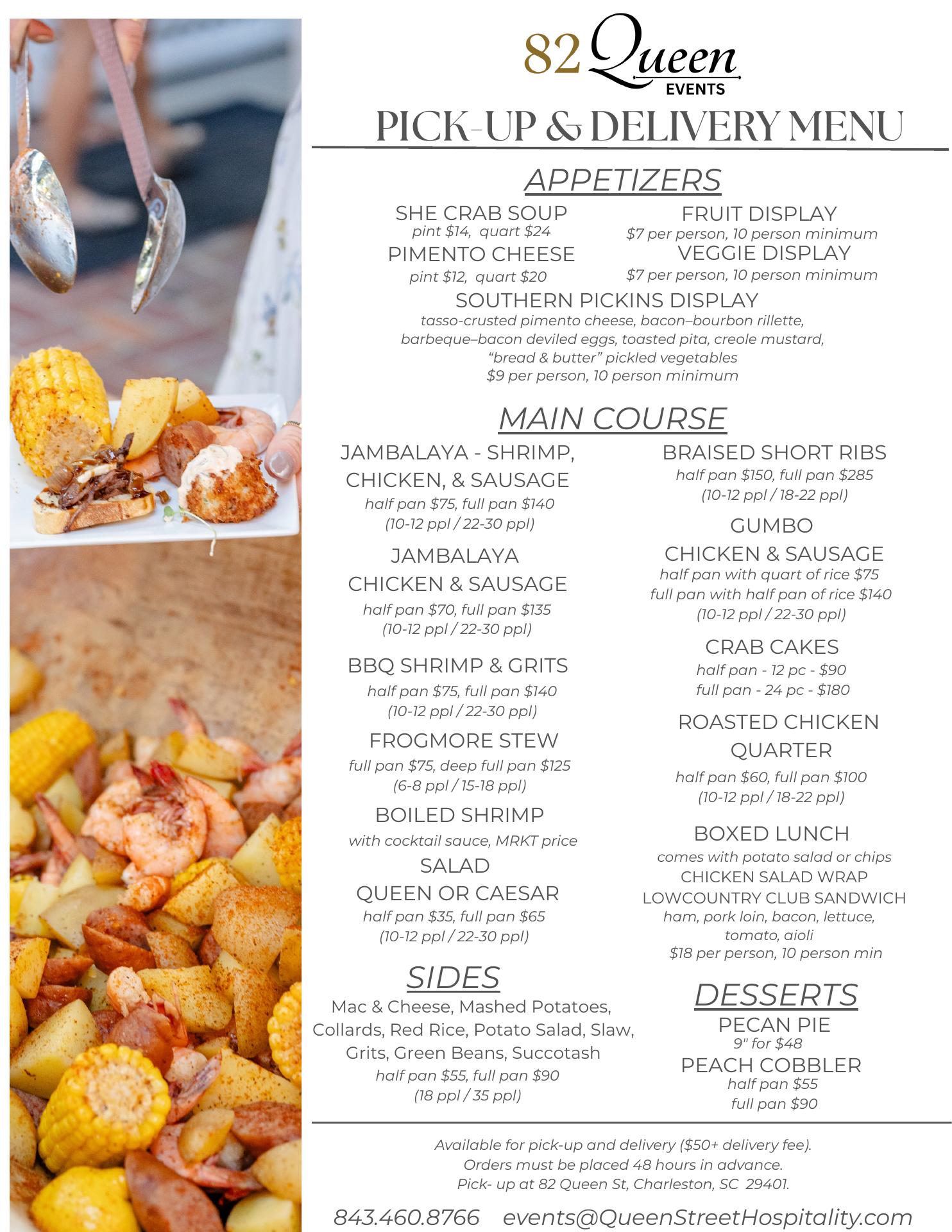 Queen Street Hospitality Menu