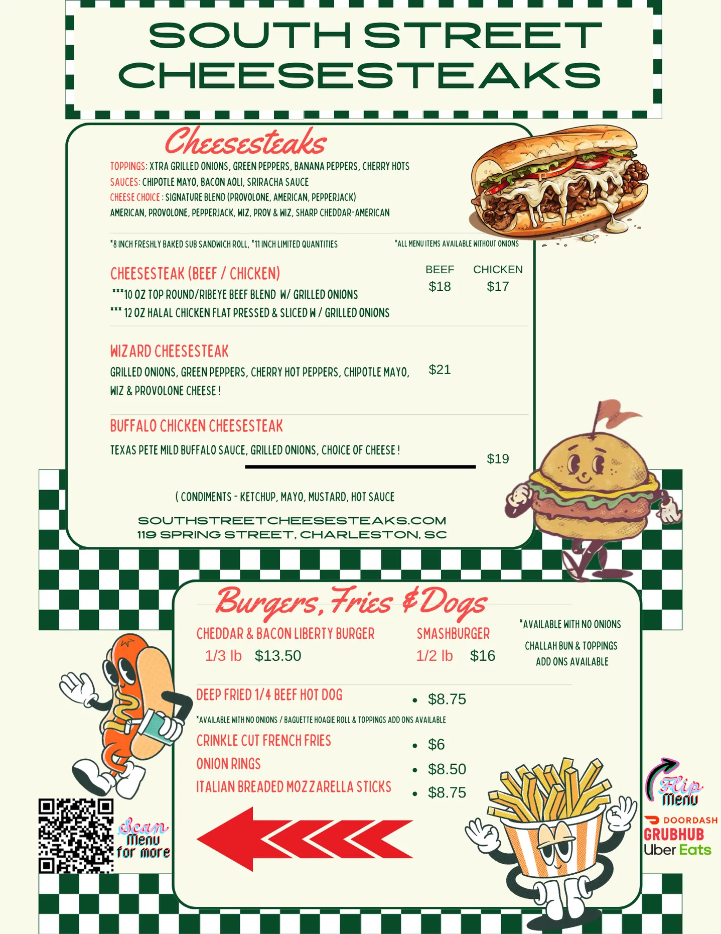 South Street Cheesesteaks & Subs Menu