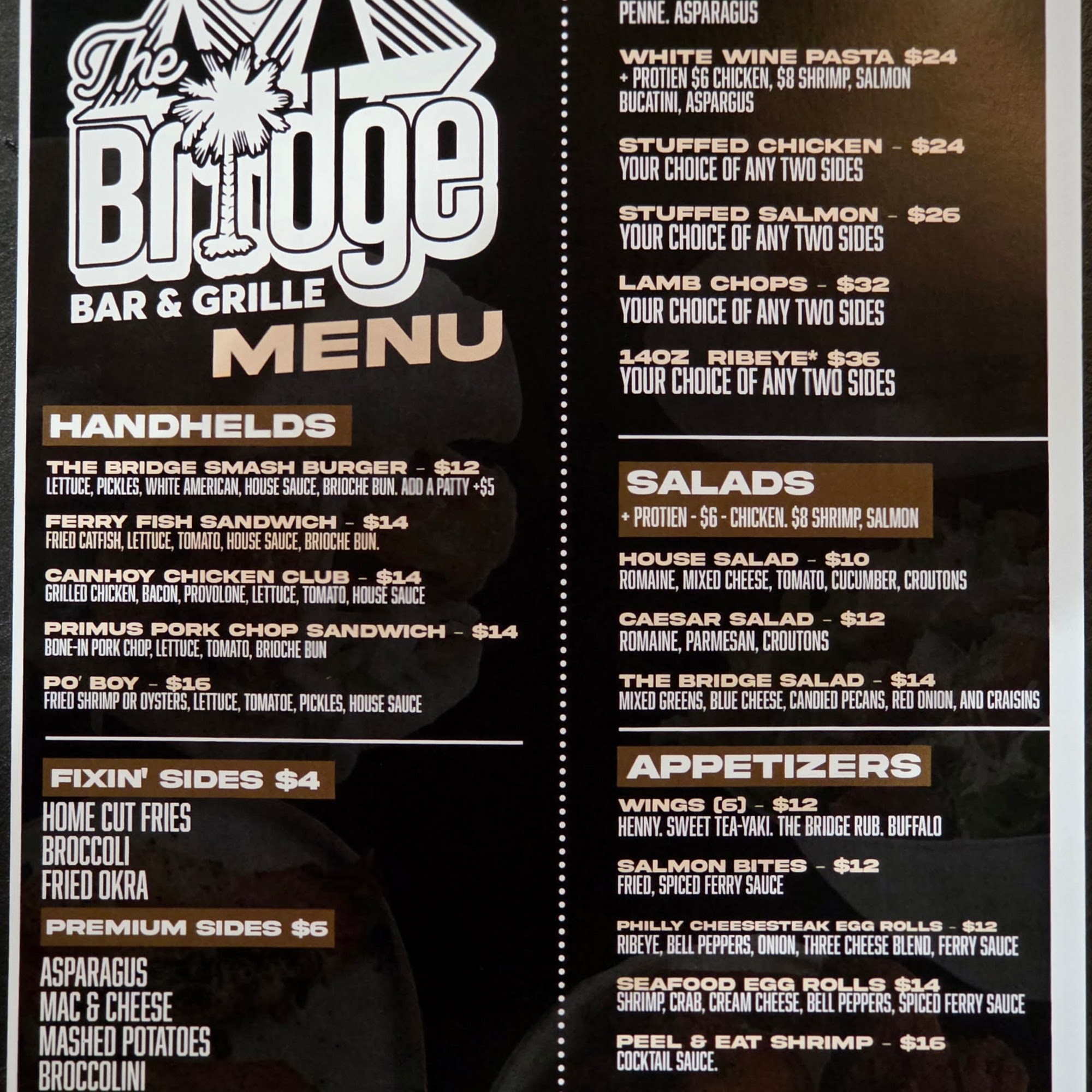 The Bridge Bar & Grille Menu