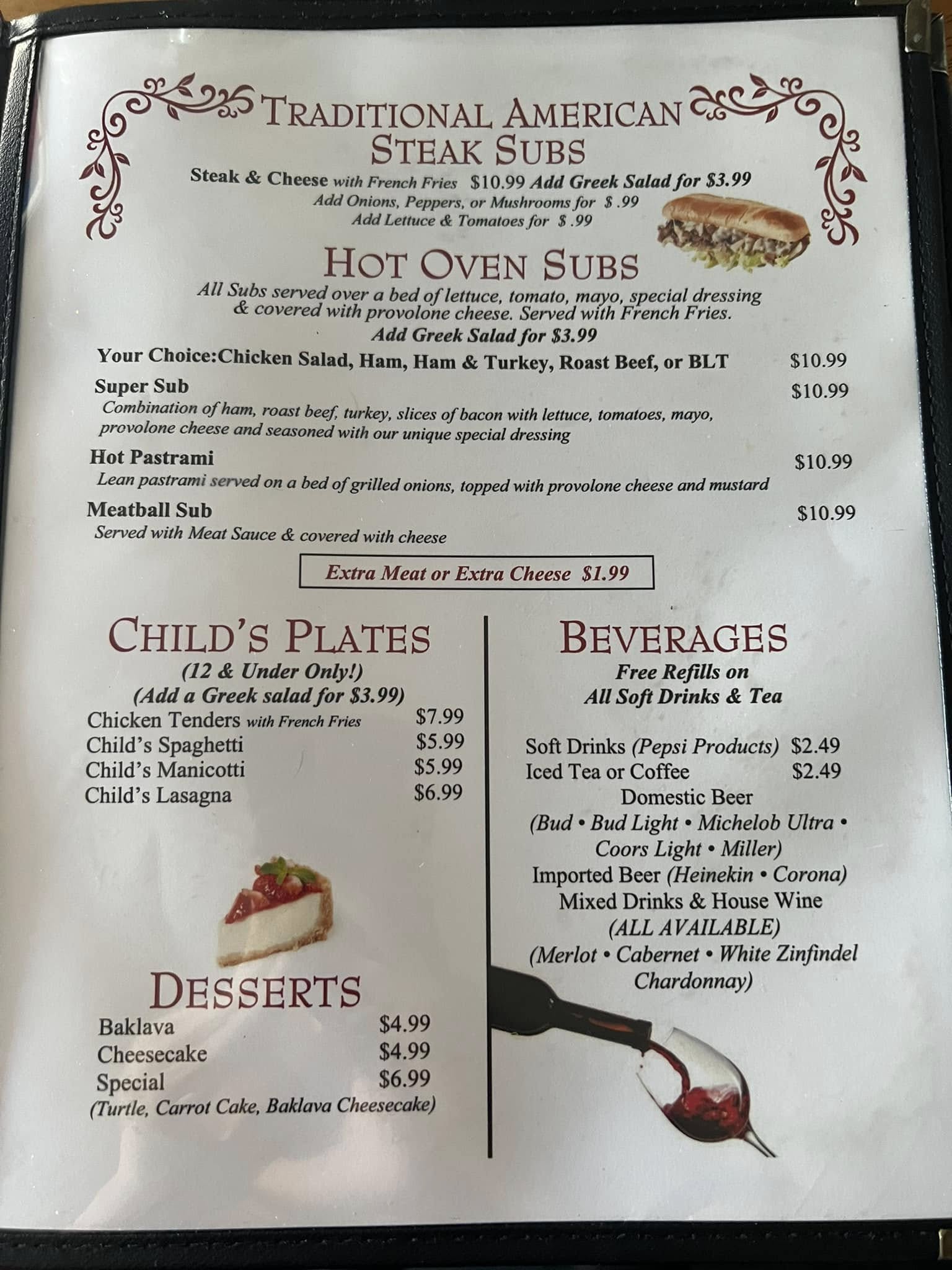 El-Sherif’s Menu