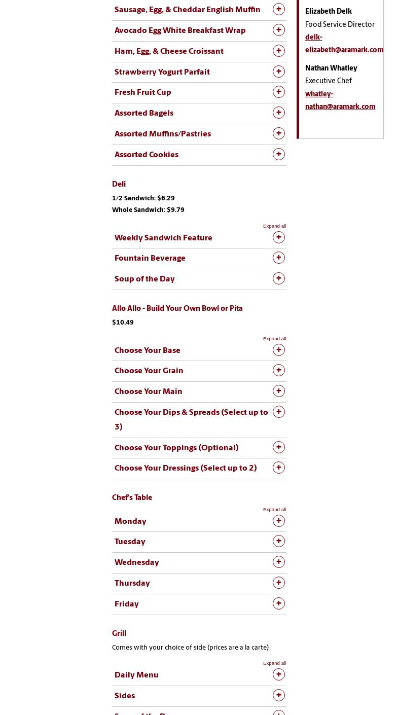 Global Cafe Menu