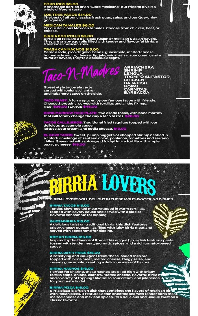 El Vago Mexican Kitchen Menu