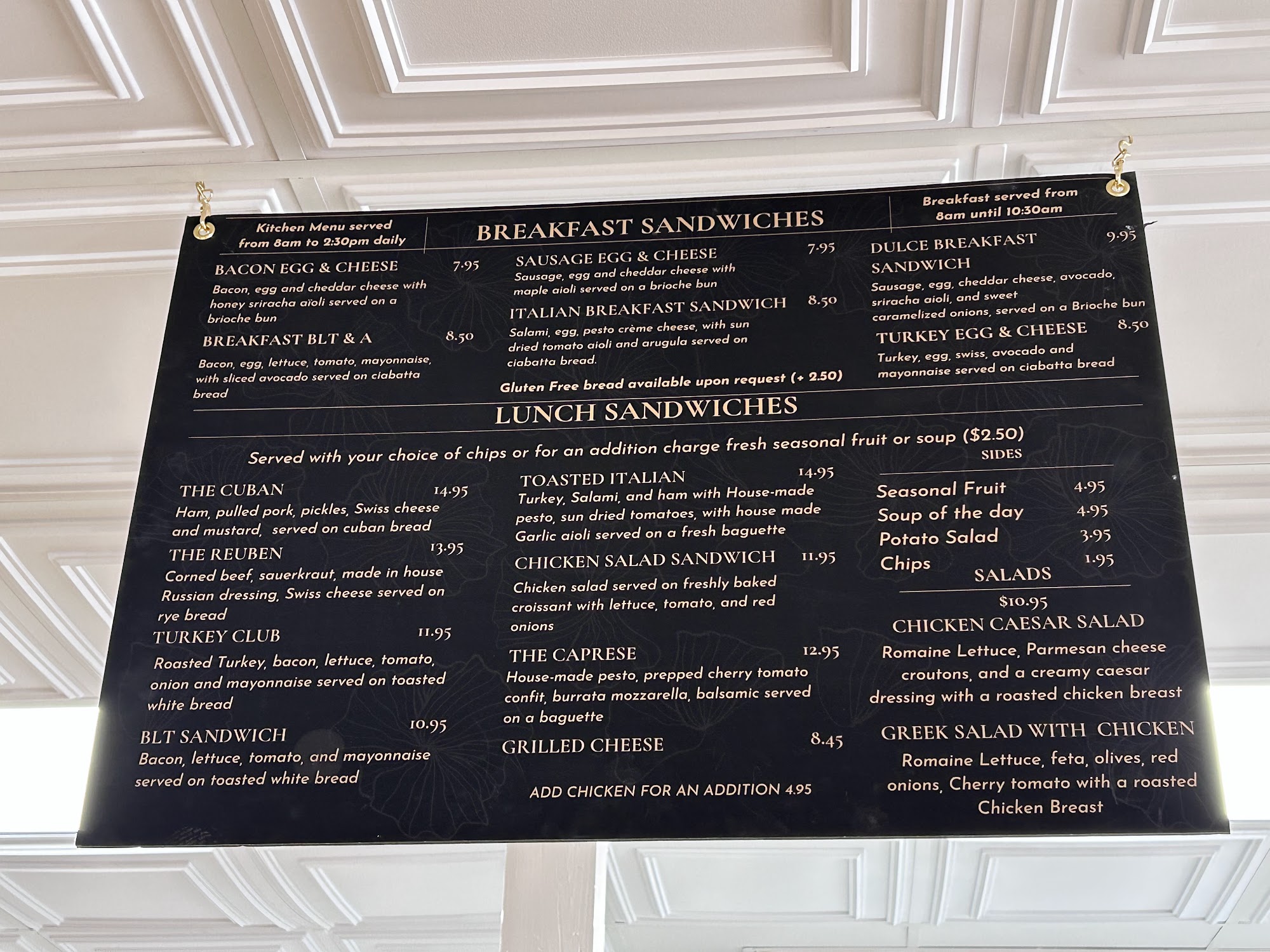 Dulce Bakery and Cafe Menu