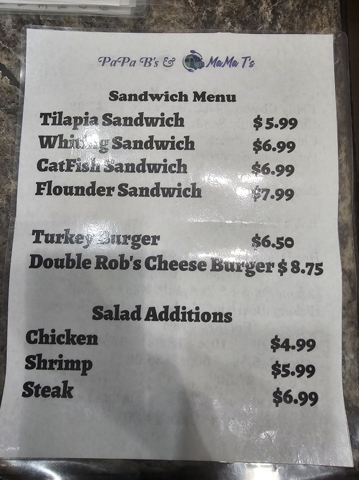 Mama T's LLC Menu