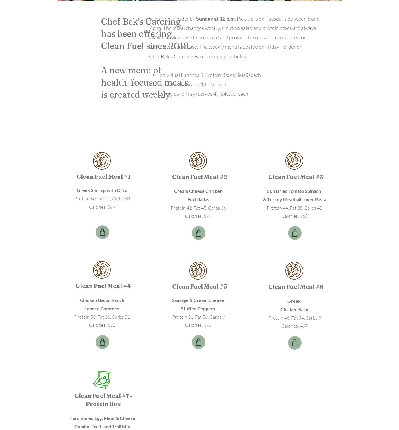 Chef Beks Catering Menu