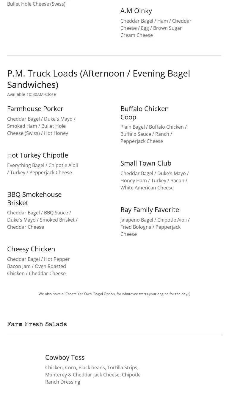 Southern Fuel Coffee Menu
