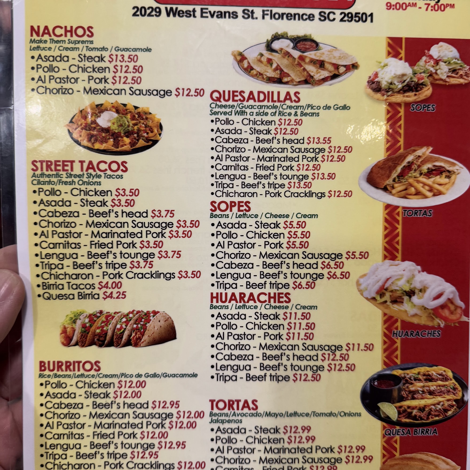 Taqueria & Antojitos EL CACHETON Menu