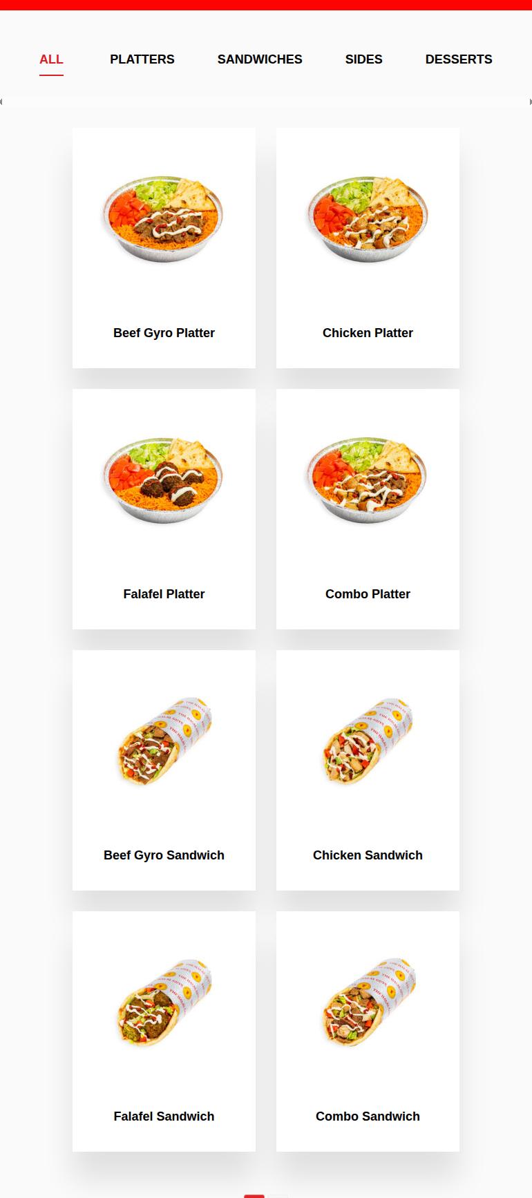 The Halal Guys Menu