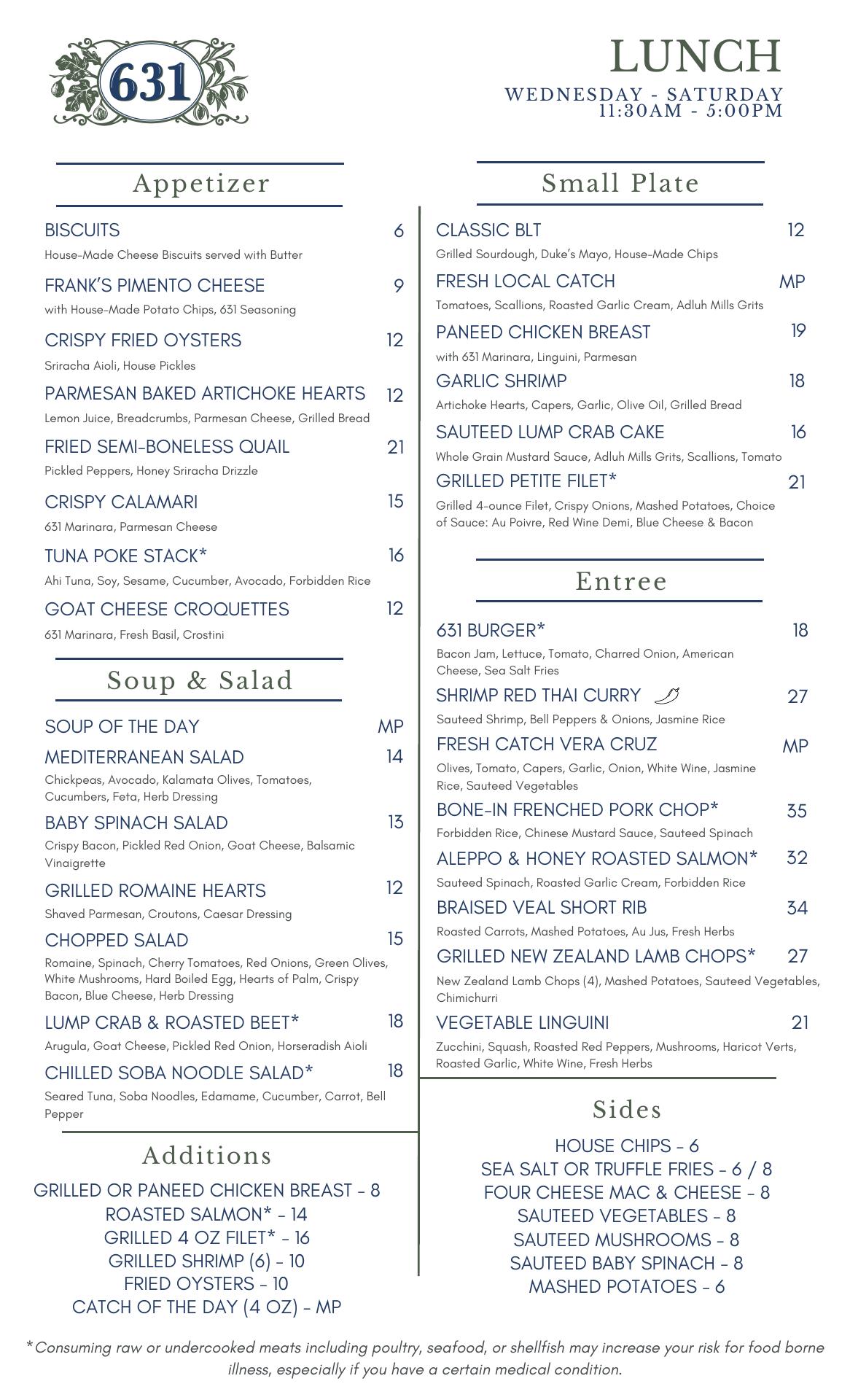 631 Franks on Front Menu