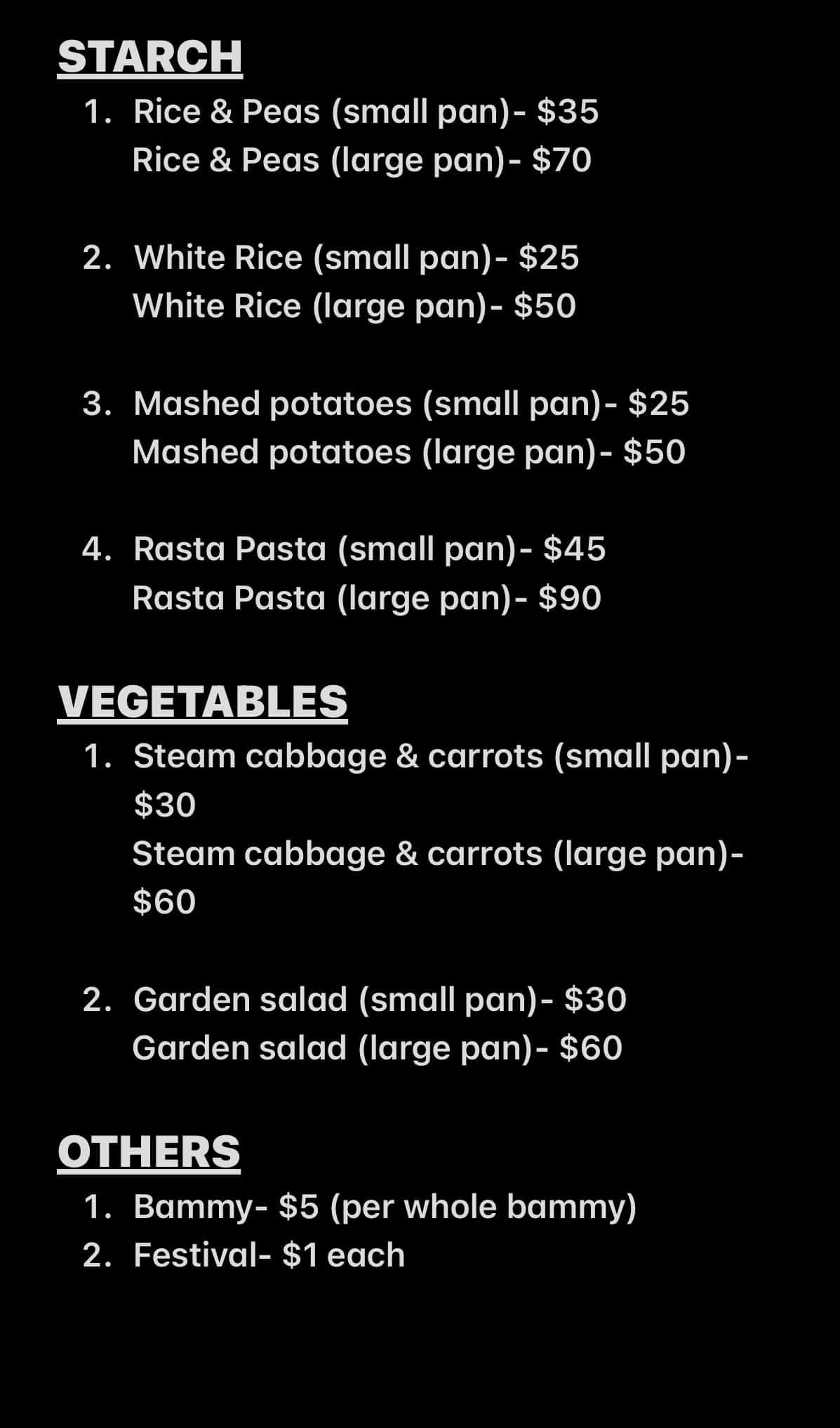 Blaze's Kitchen Menu