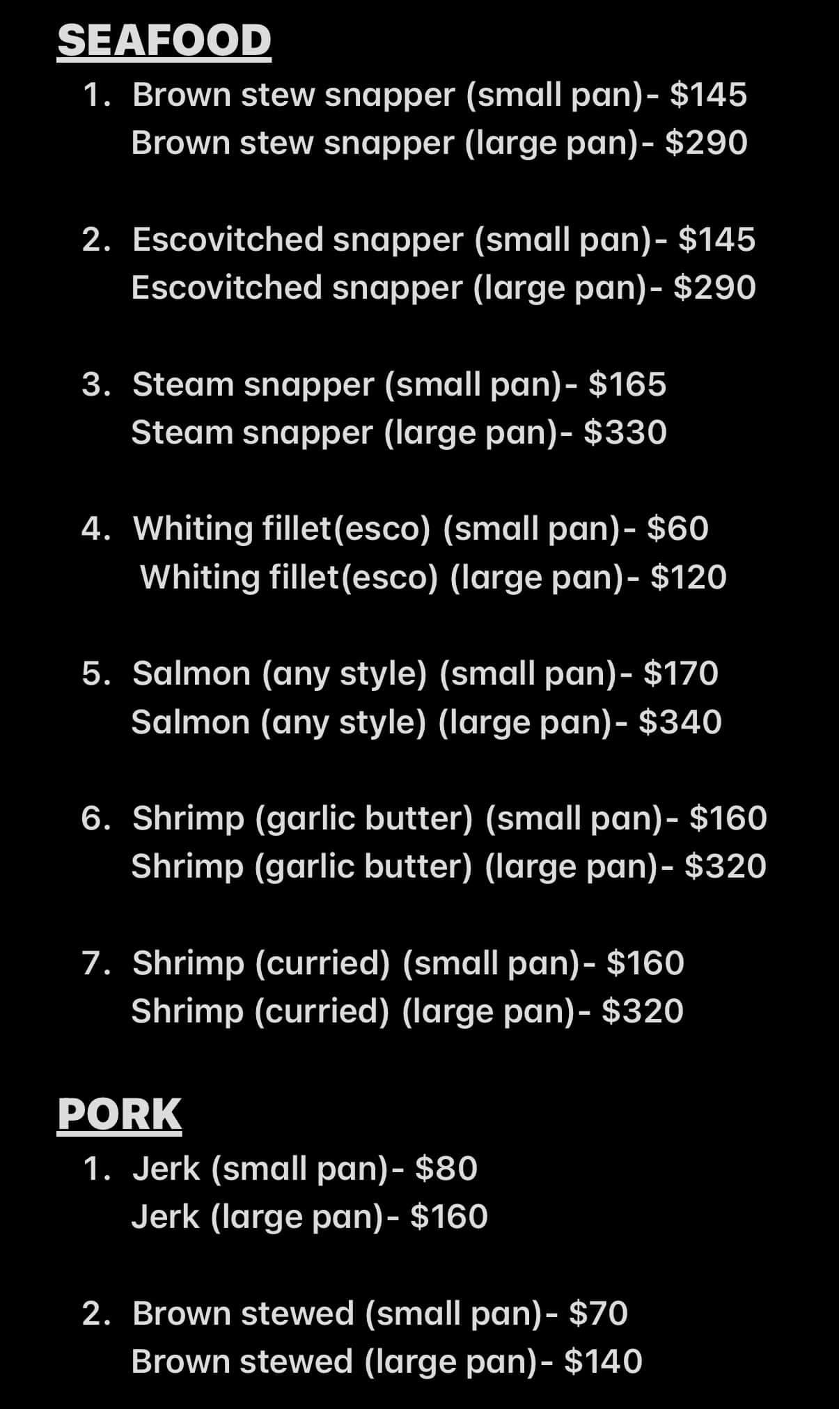 Blaze's Kitchen Menu