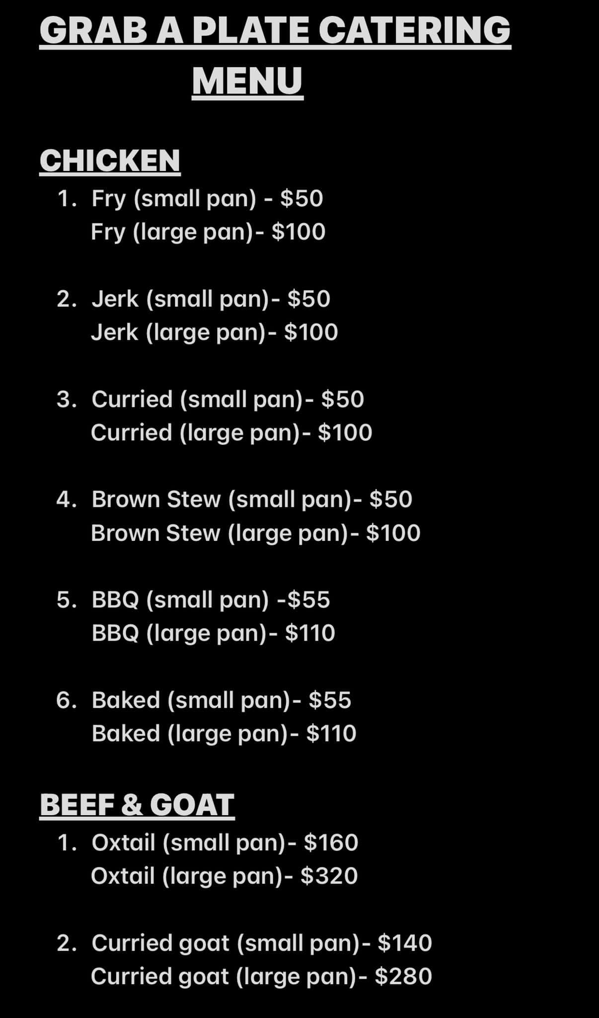 Blaze's Kitchen Menu