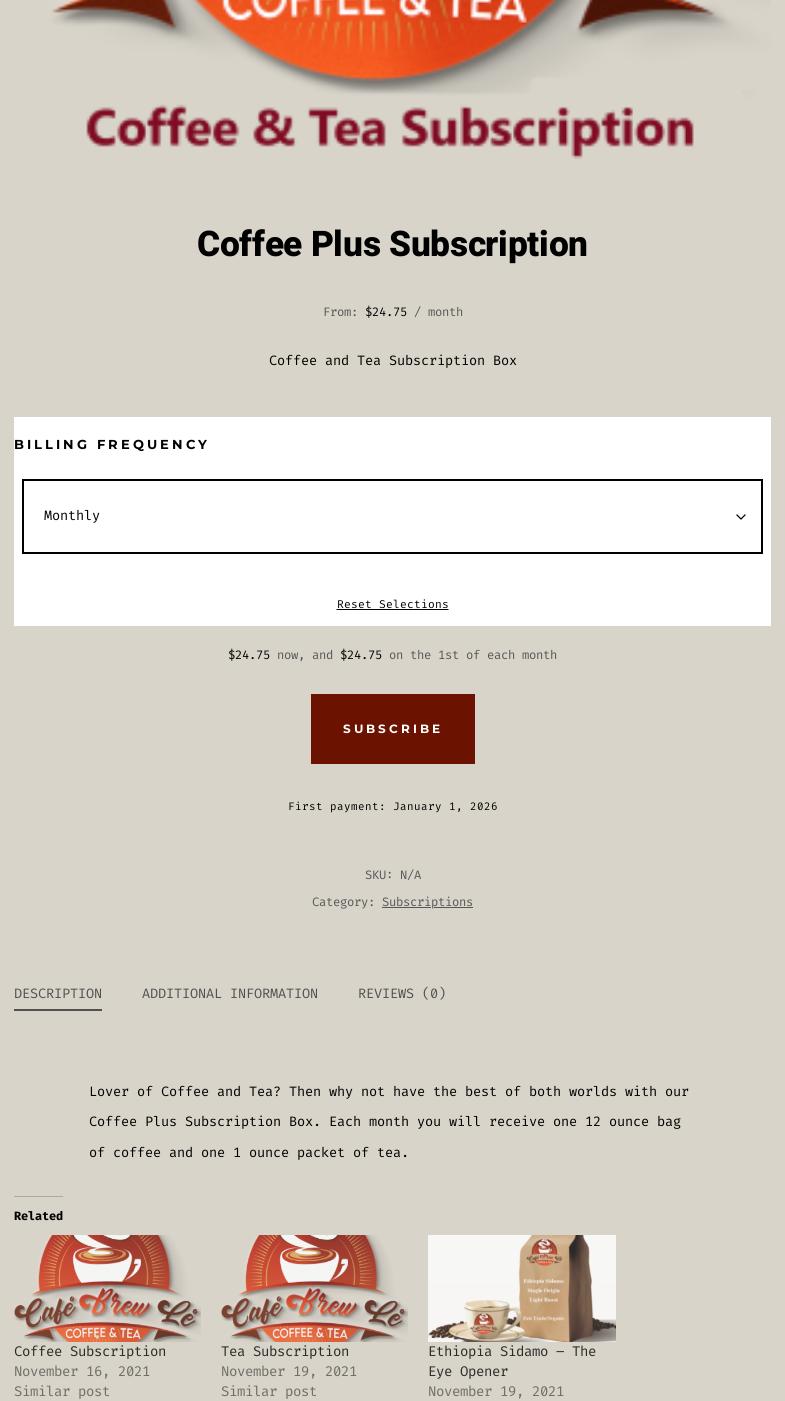 Café Brew Le Menu