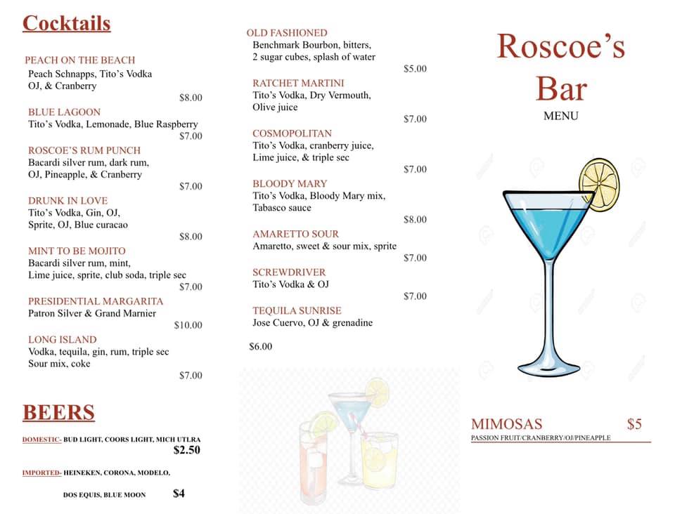 So Icee’s Bar & Grille Menu