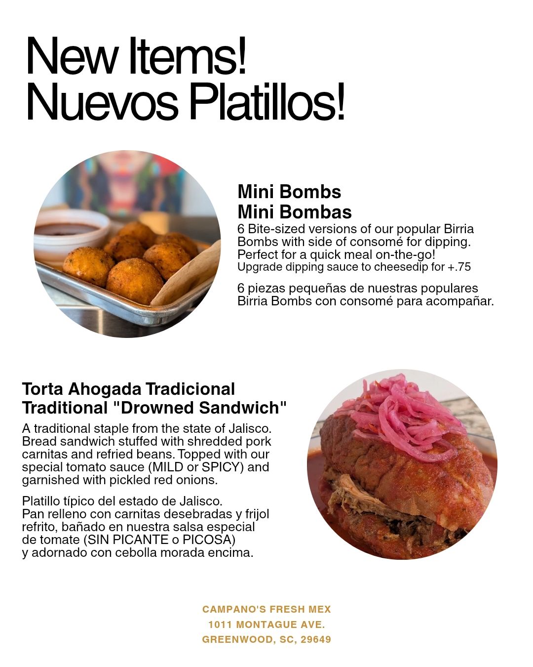 Campano's Fresh Mex Menu