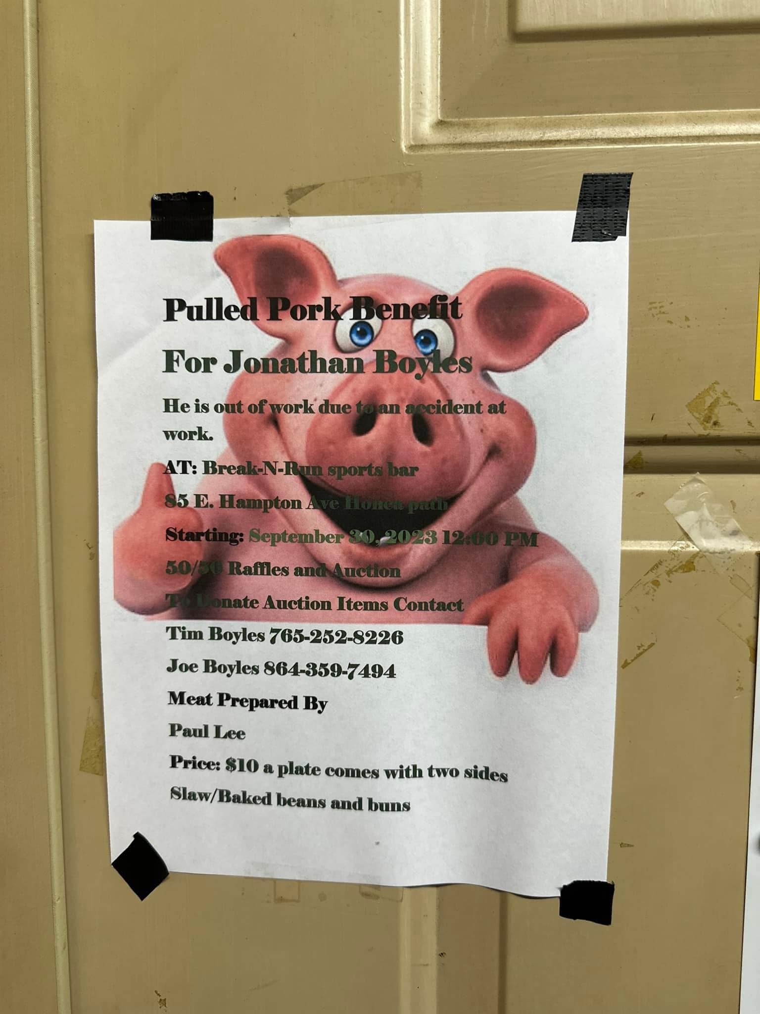 Break 'n Run Sports Bar Menu