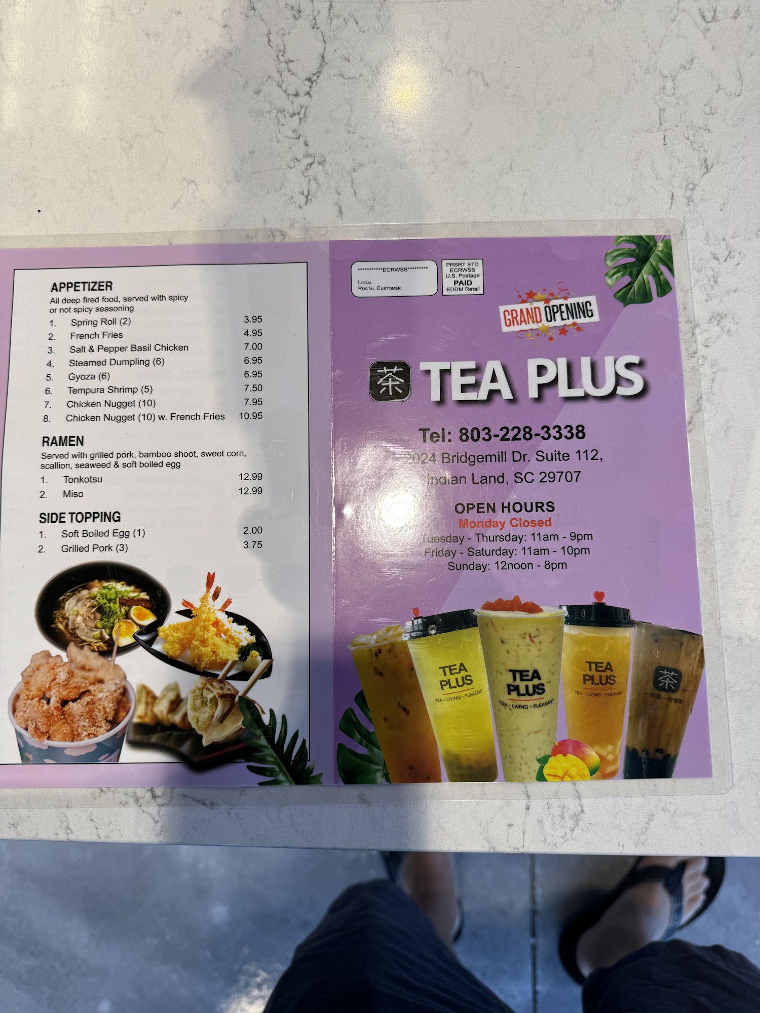 Tea Plus Menu