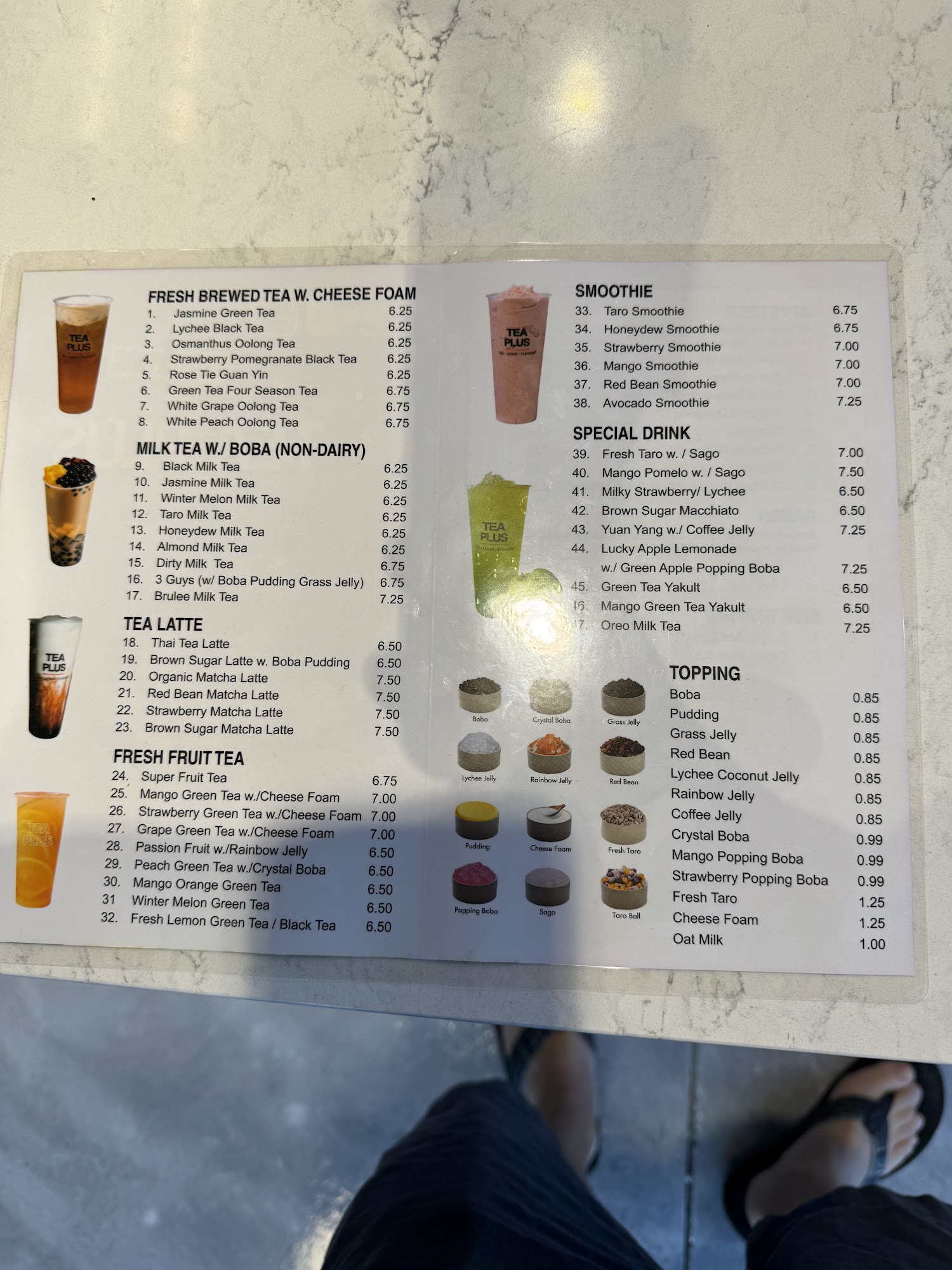 Tea Plus Menu