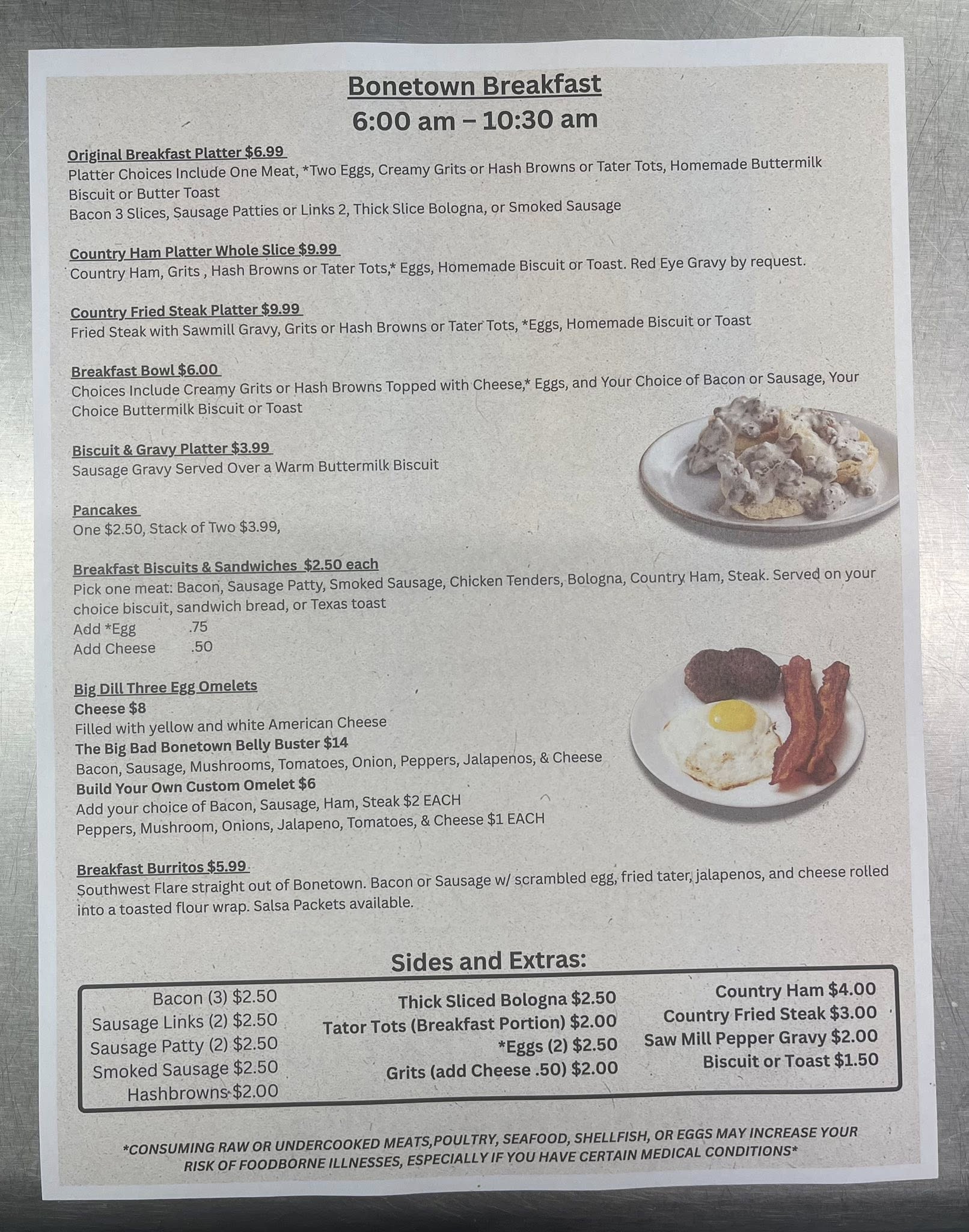 The Big Dill Grill Menu