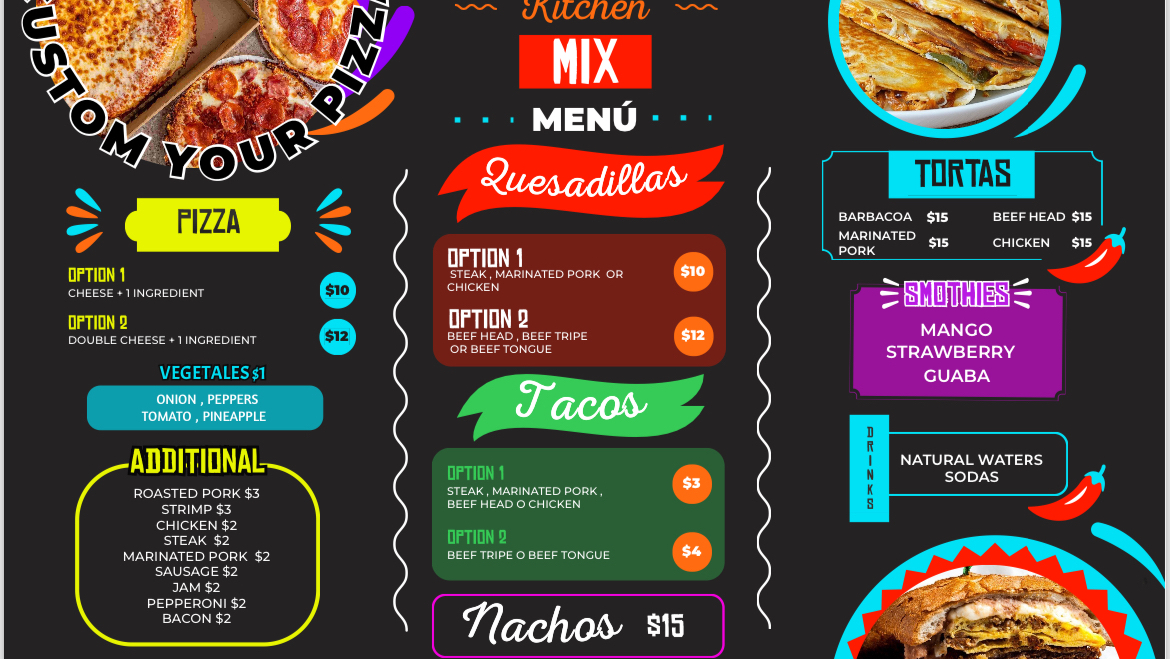 Mexican food Menu