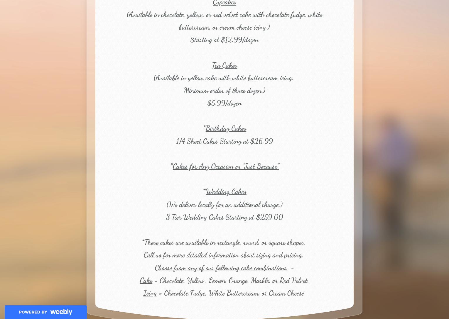 Chocolate Wonderland Menu