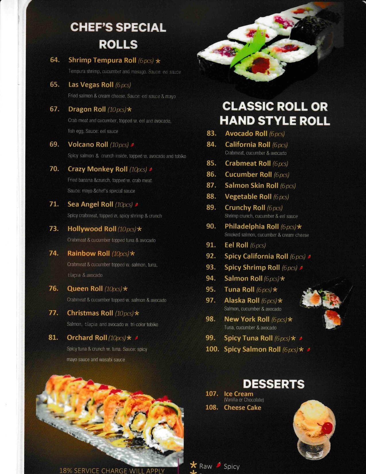Savage Sushi Kings Menu