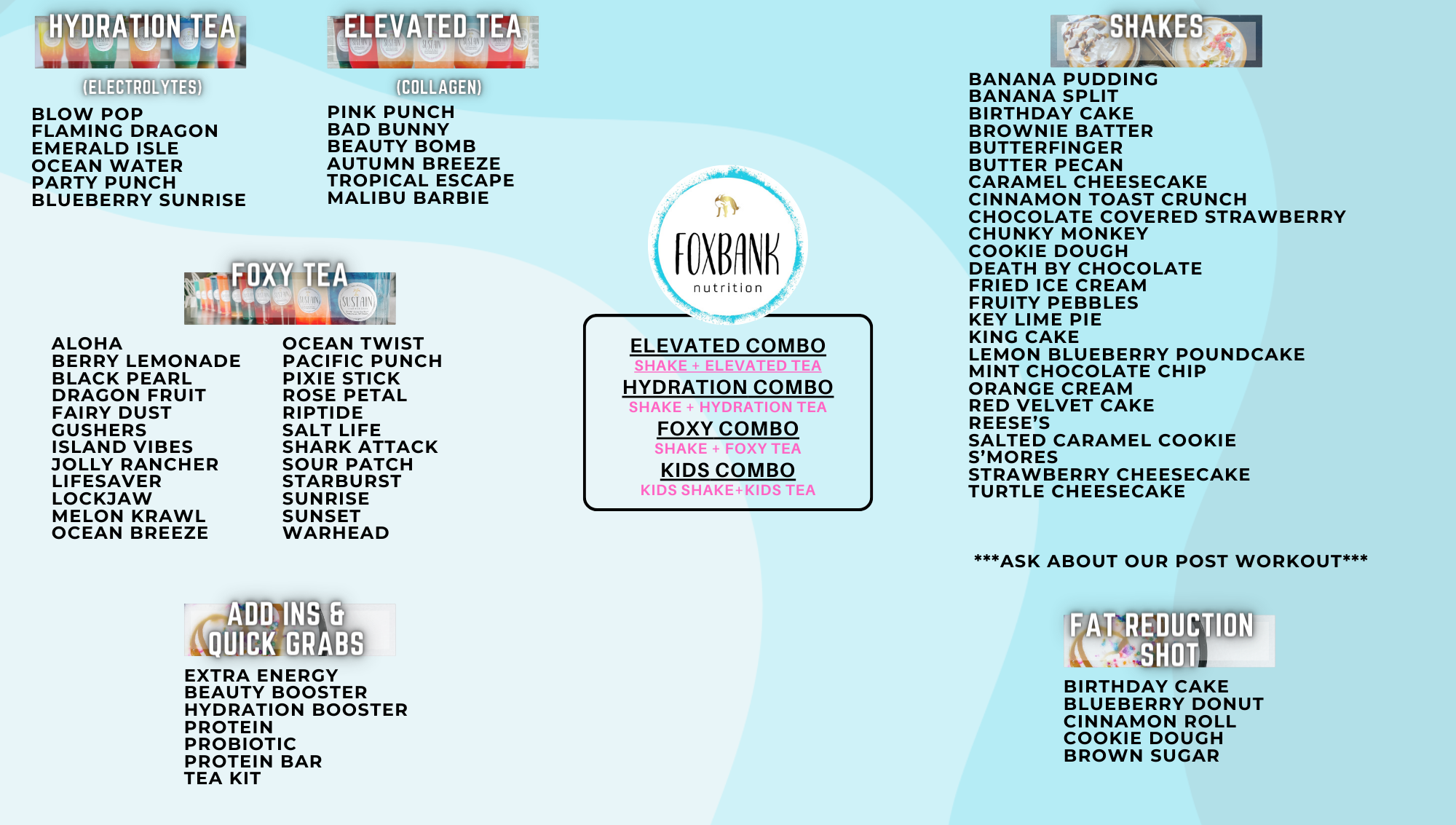 Foxbank Nutrition Menu