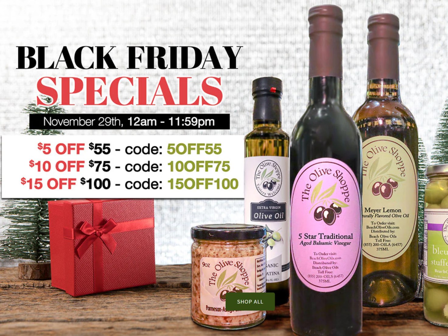 Beach Olive Oils Menu