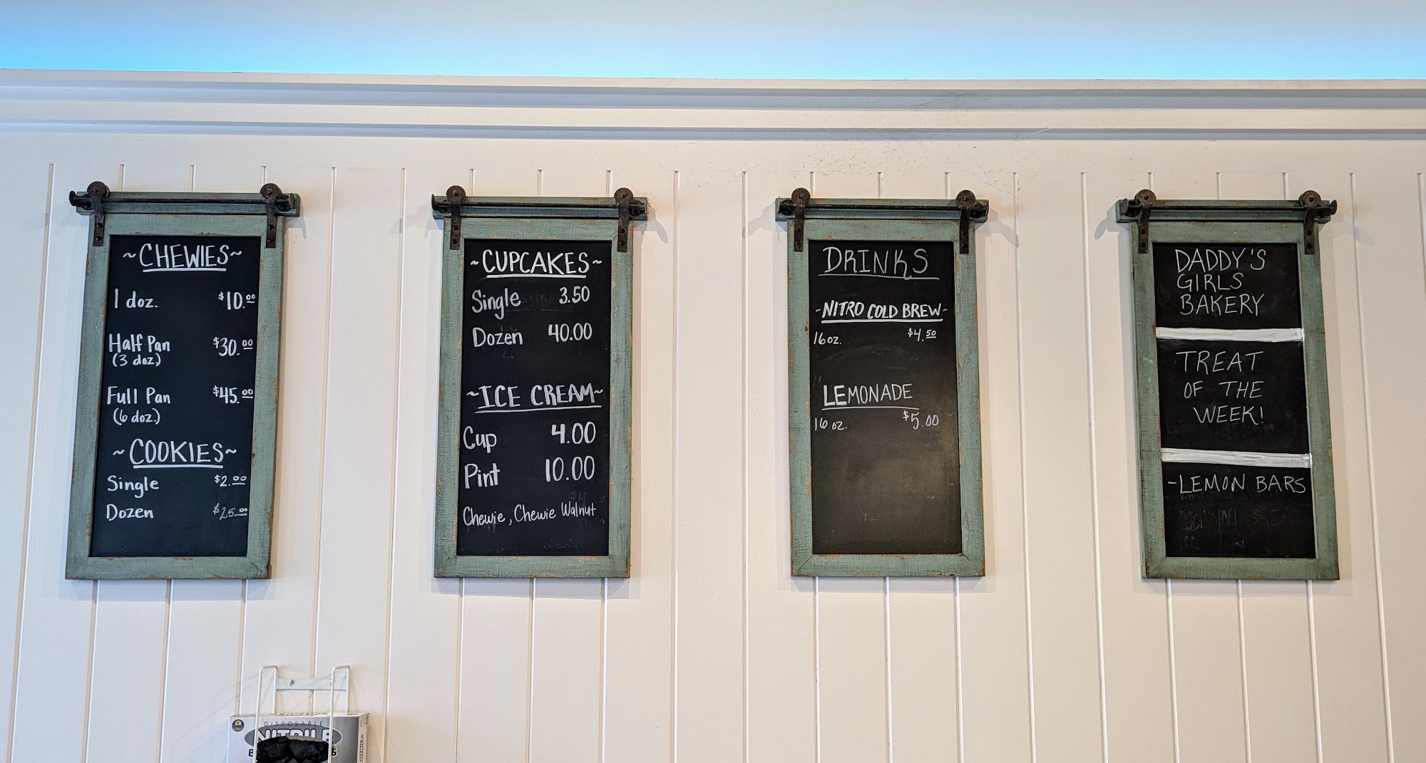 Daddy's Girls Bakery Menu