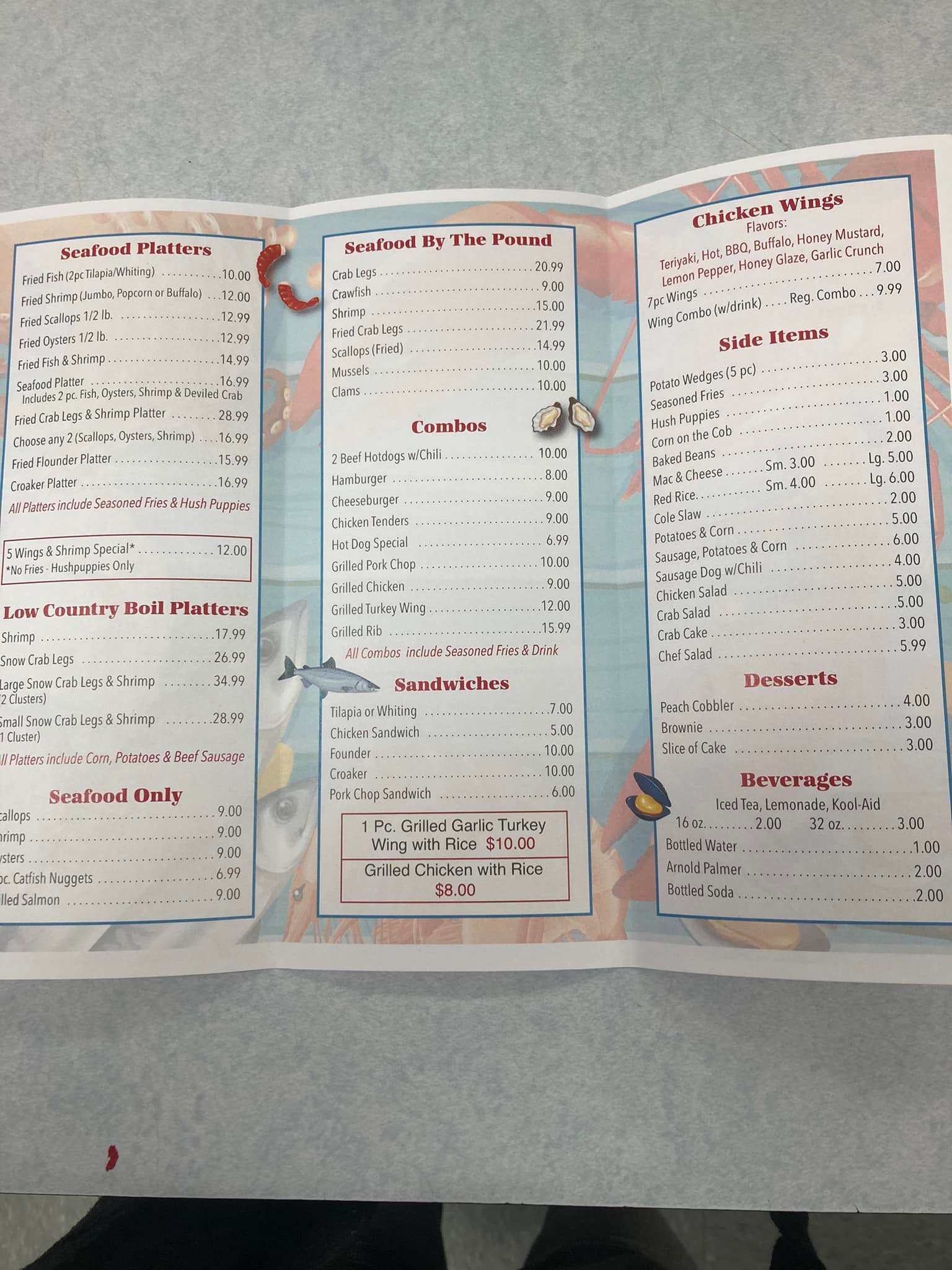 Carolina Grill n Seafood Menu