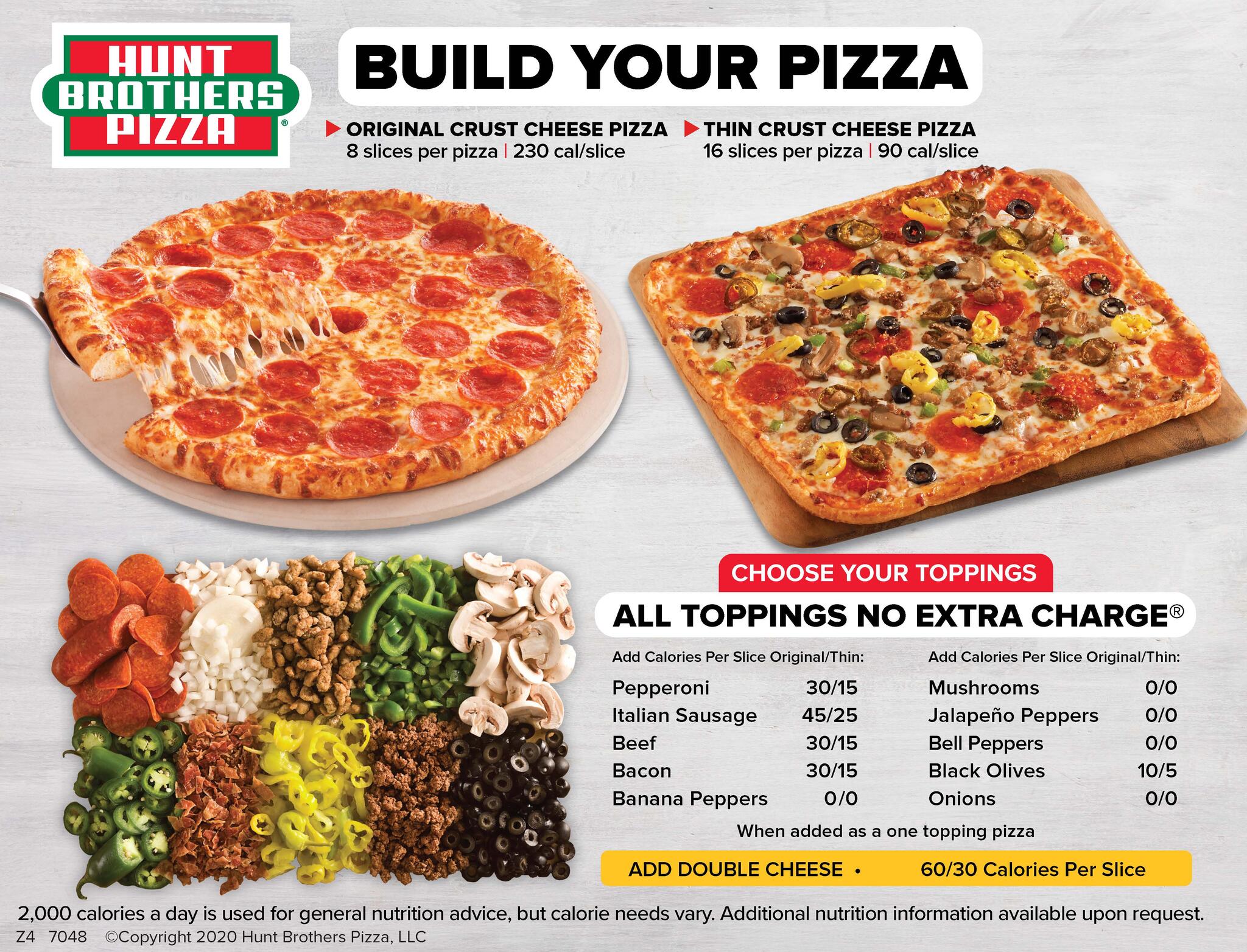 Hunt Brothers Pizza Menu
