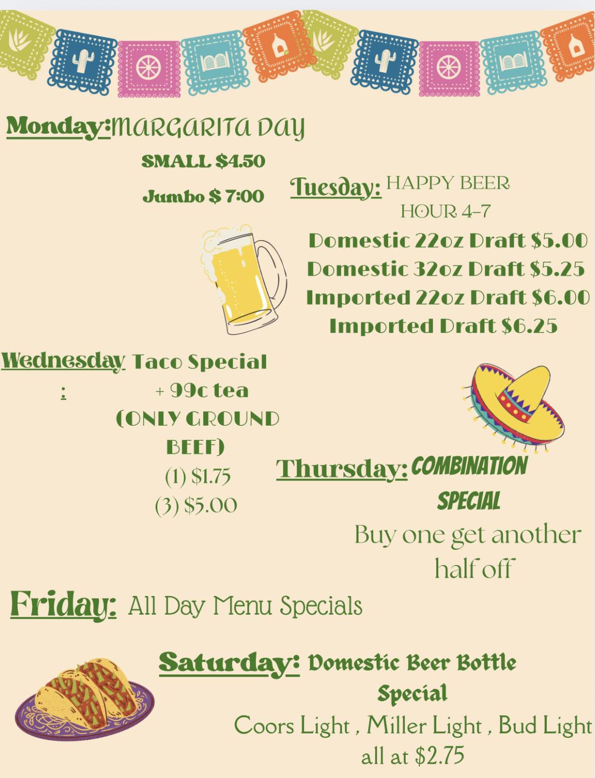 Don Chuy's Mexican Restaurant Menu