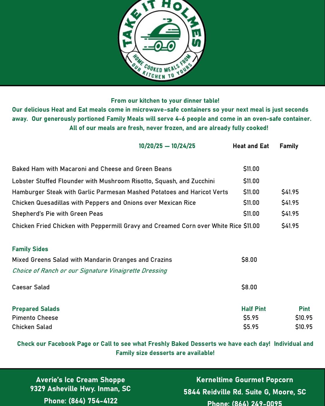 Holmes Catering & Events Menu