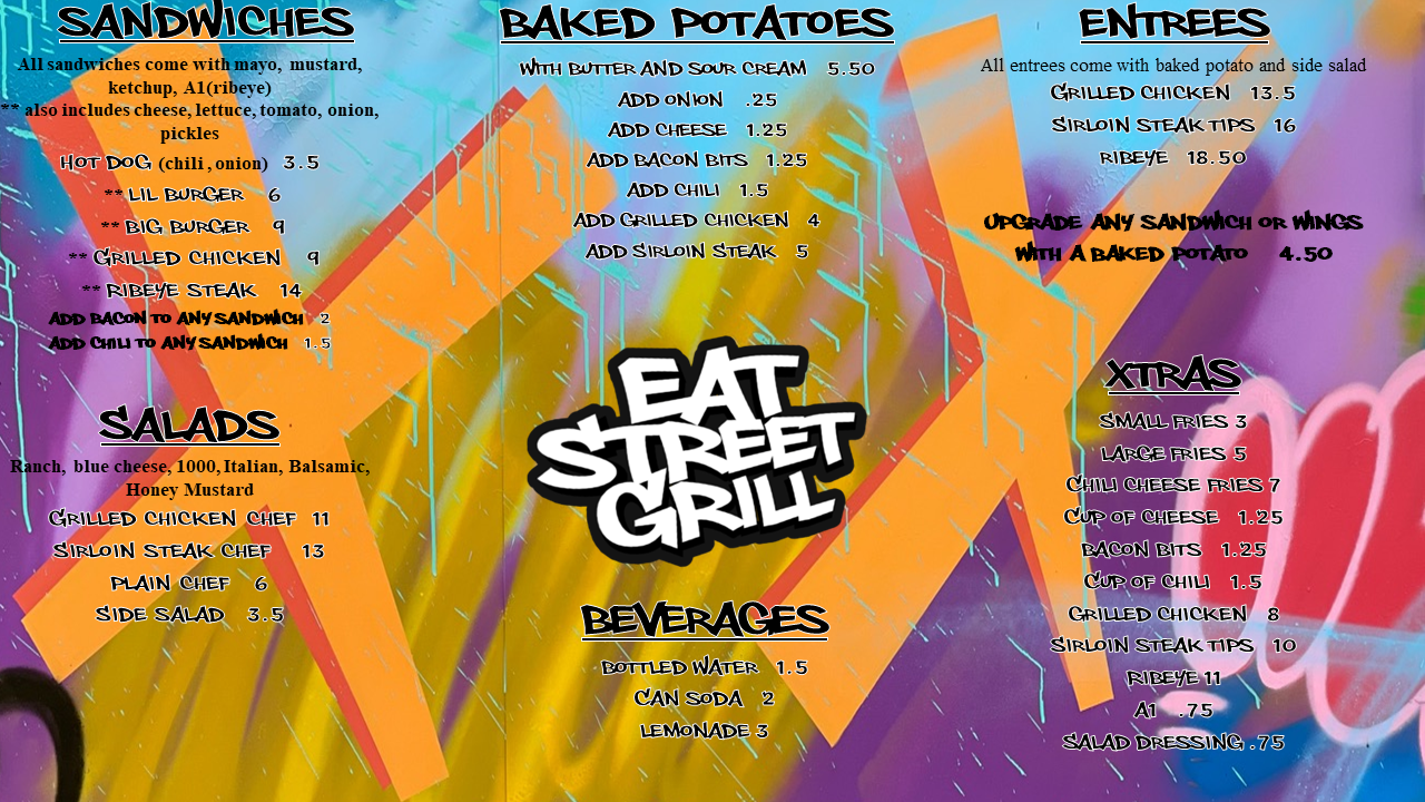 Eat Street Grill - Spartanburg Menu