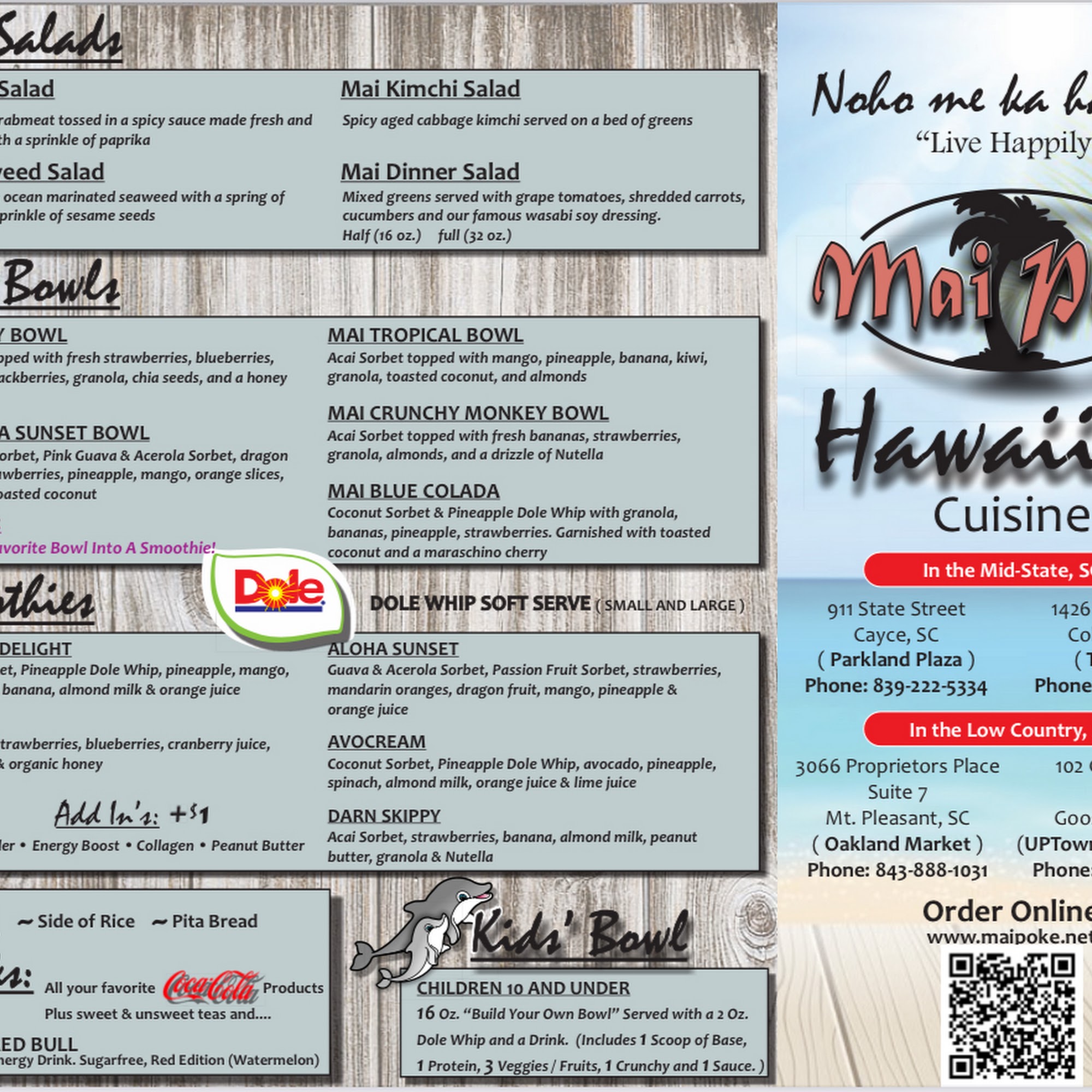 Mai Poke - Carnes Crossroads Menu