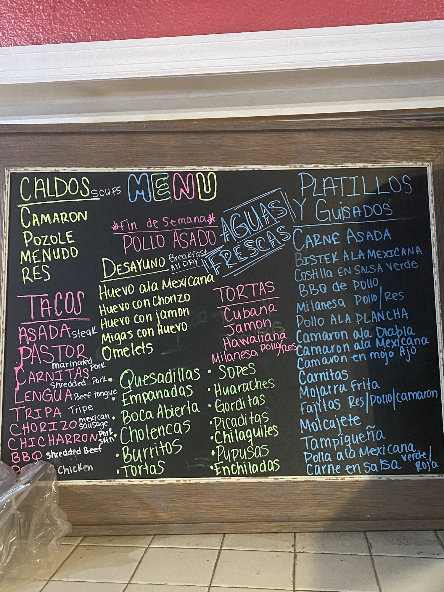 Los Buenos Días Restaurante Mexicano Menu