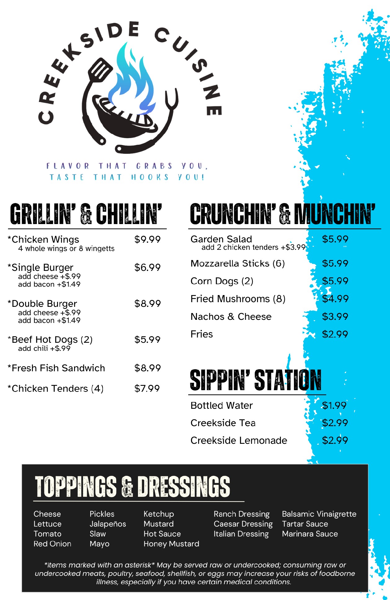 Dutchman Marina Menu