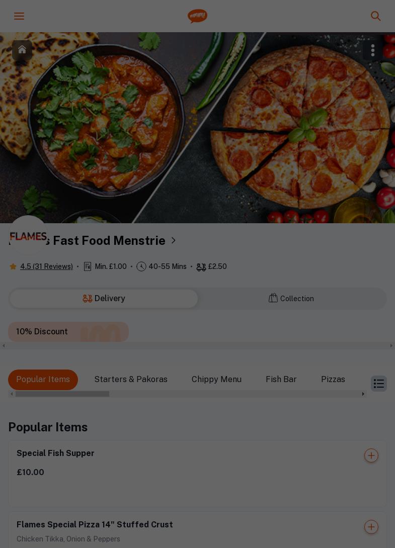 FLAMES FAST FOOD FK117BL Flames Fast Food Takeaway, 4 Main St E, Alloa, Menstrie