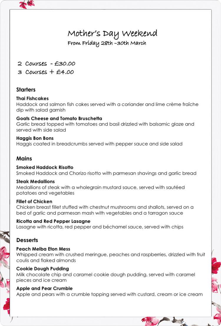 The Old Brewhouse Menu