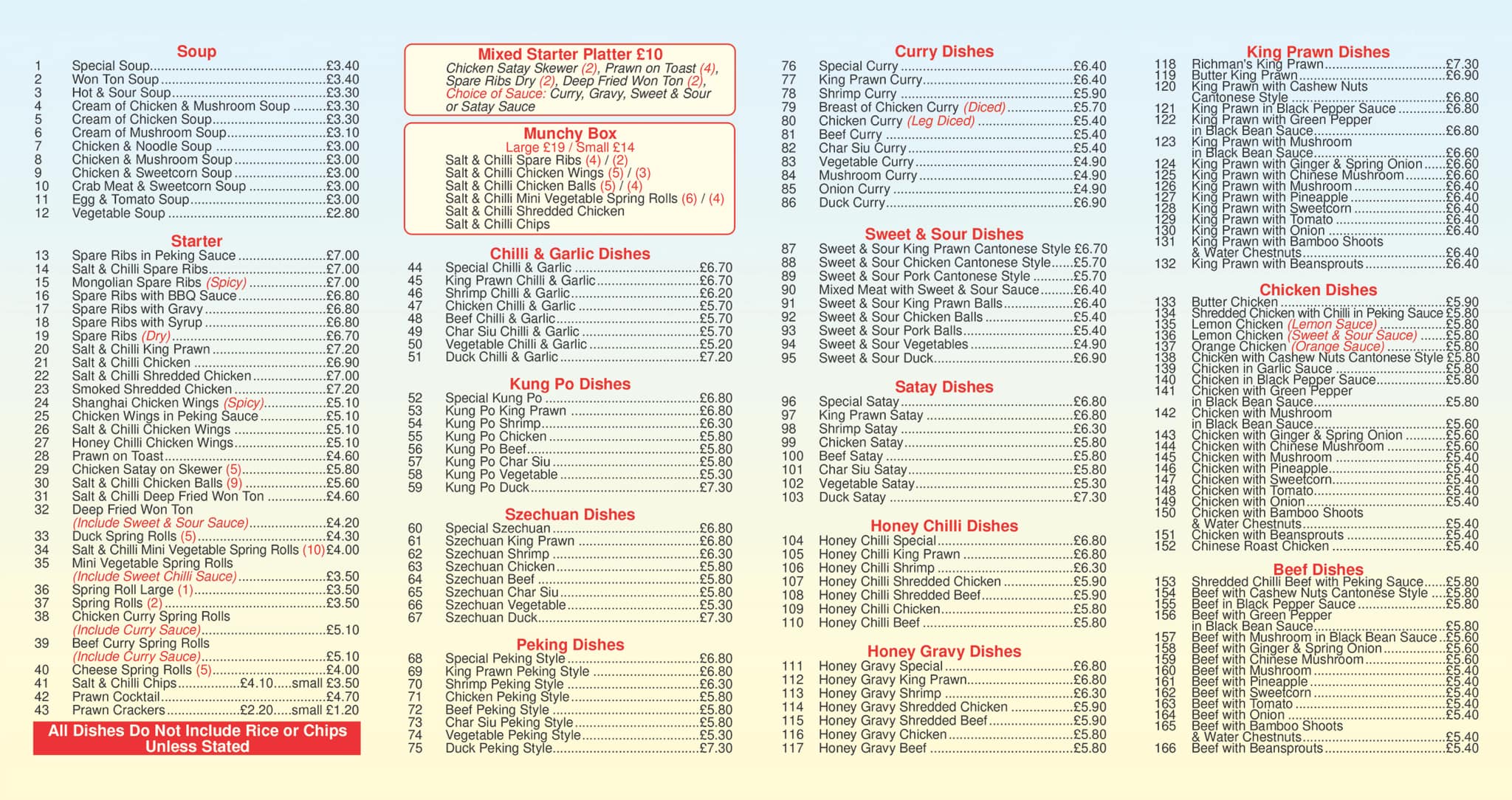 Oriental Kitchen Menu