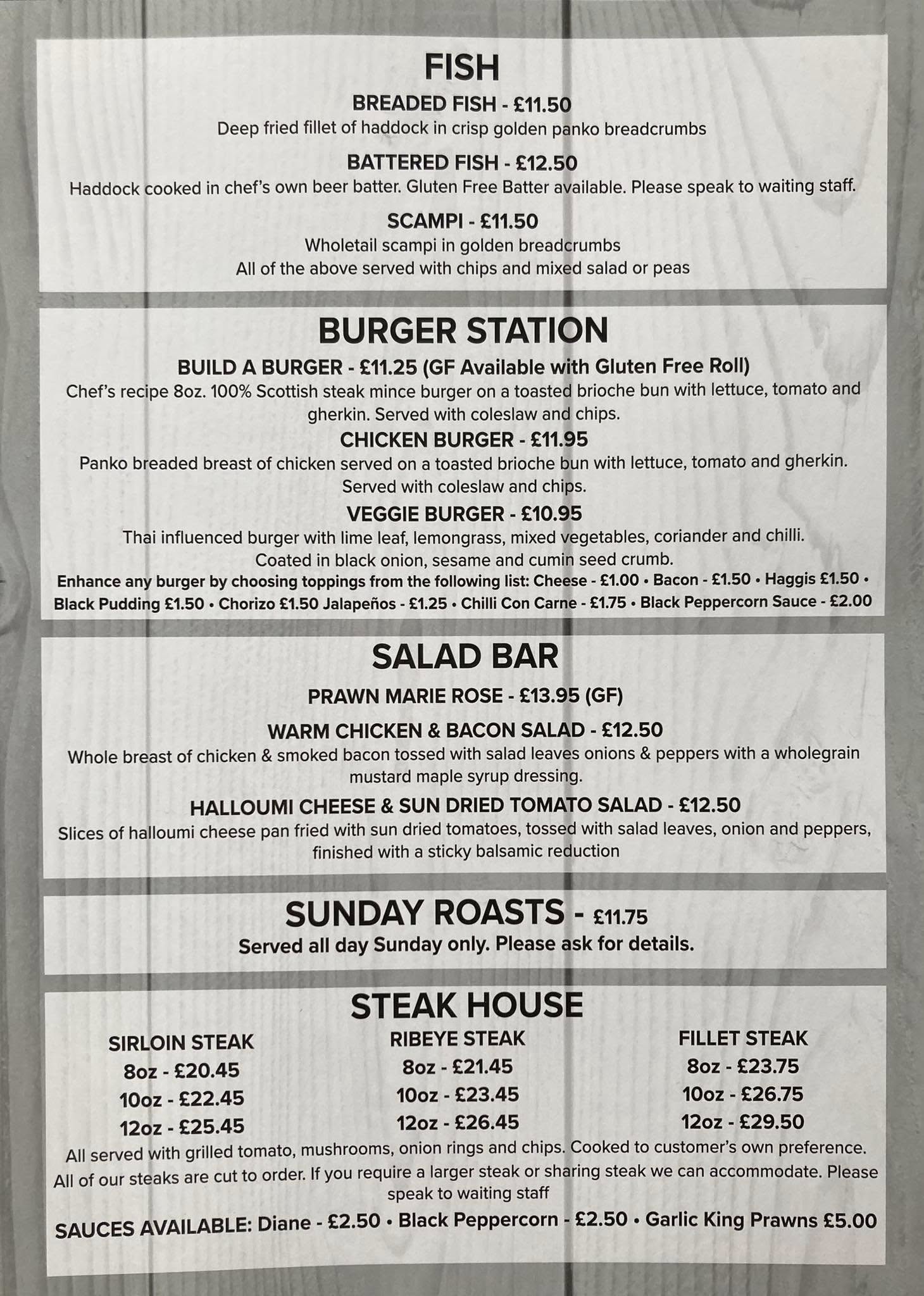 Cross Keys Menu