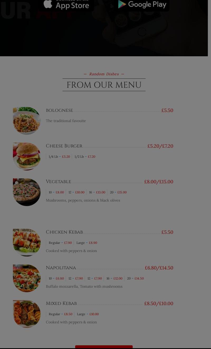 Barracuda Takeaway Menu