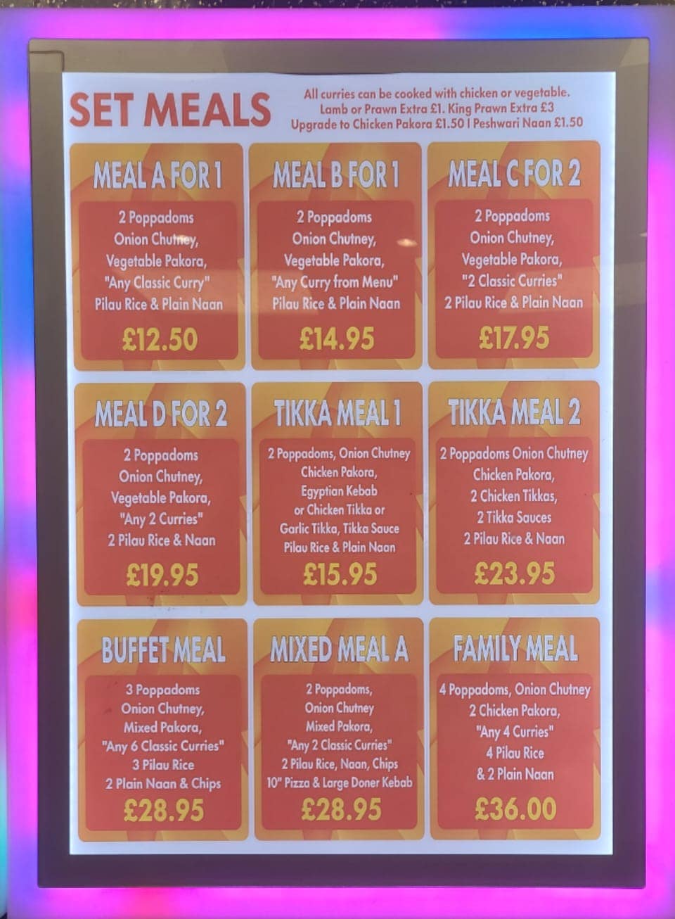 Tandoori Hut Menu