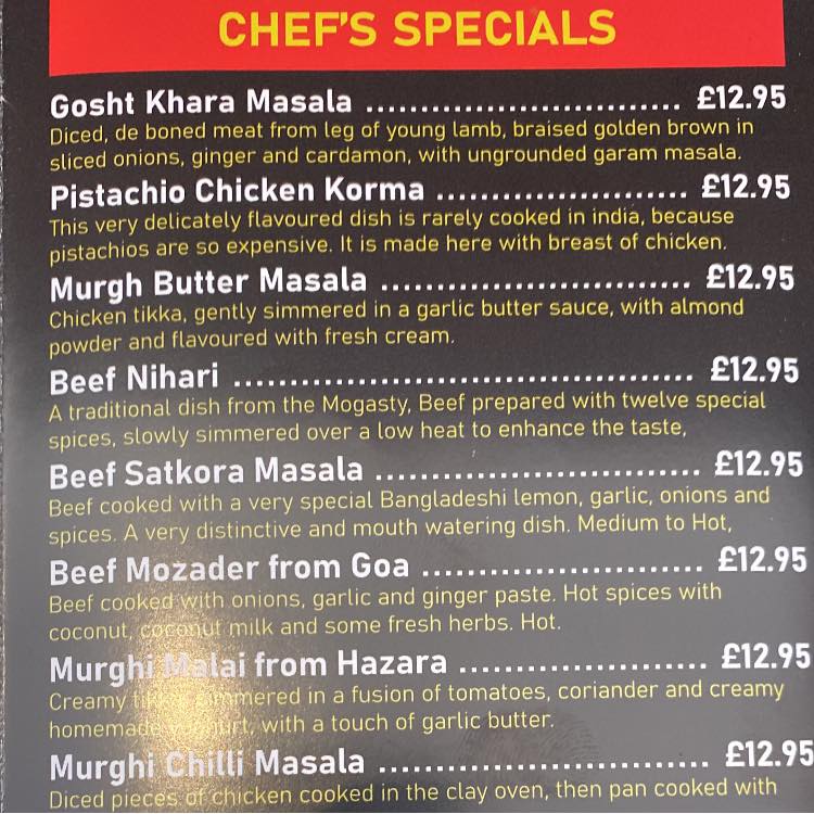 Spice House Penicuik Menu