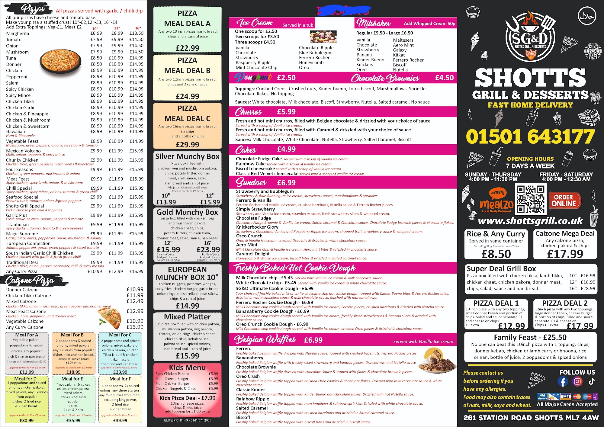 Cafe Sizzler Menu